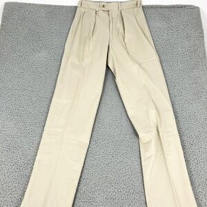 Bills Khakis Pants Mens 30x38 Beige Model 1 Pleated Classic Chino Made USA